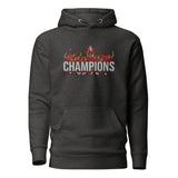 Liverpool-inspired charcoal heather hoodie with trophy-lift embroidery and CHAMPIONS lettering