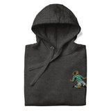 Henrik Larsson inspired Celtic embroidered football hoodie in charcoal heather, front view alternate mockup