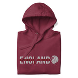 England World Cup Lion Embroidered Football Hoodie in maroon, front view