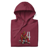 Virgil van Dijk Inspired Liverpool Embroidered Football Hoodie in maroon, front view