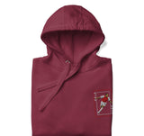 Thierry Henry Inspired Arsenal King Card Embroidered Football Hoodie in maroon, front view