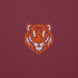 Maroon Hull City inspired geometric tiger football hoodie