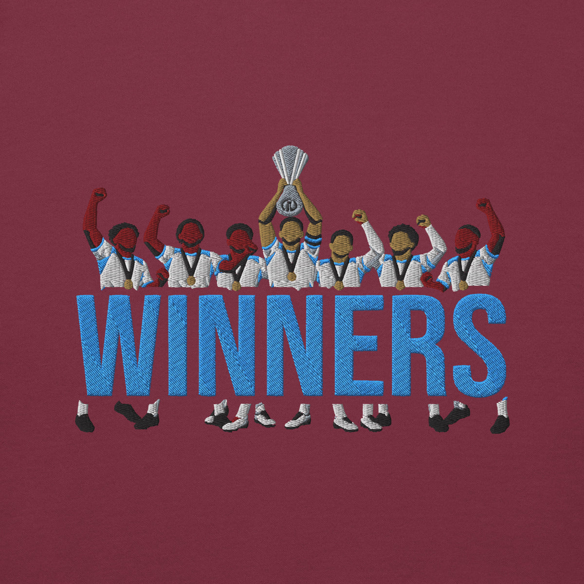 Aston Villa Inspired European Cup Champions Hoodie, maroon front view