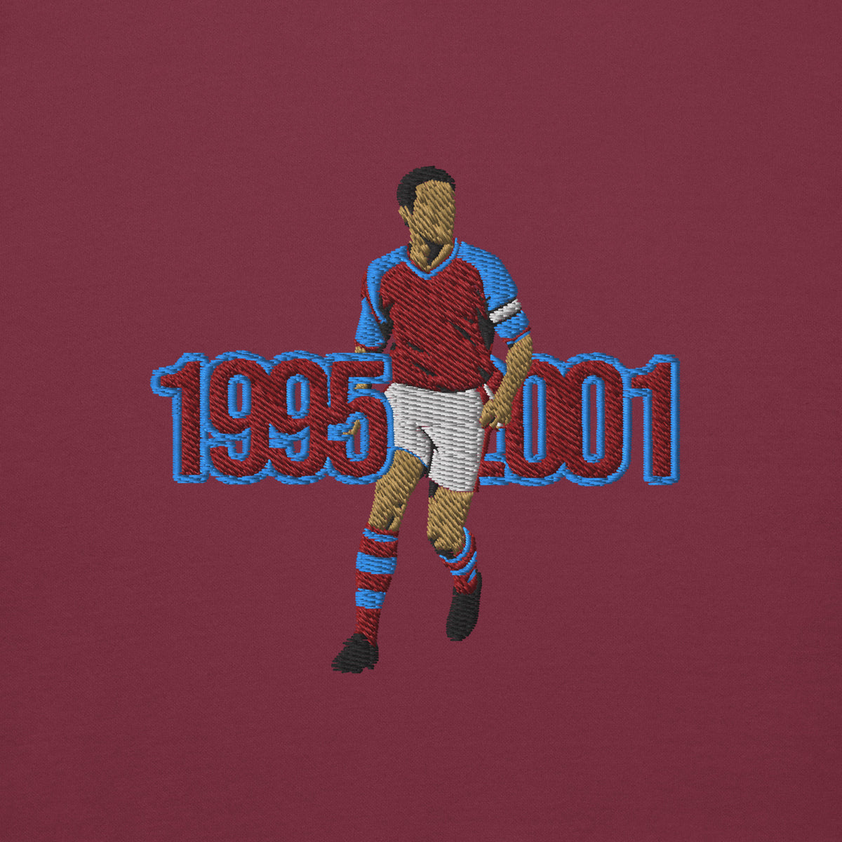 The Class of the 90s — Gareth Southgate Aston Villa Hoodie, maroon front view