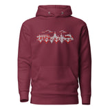 Nottingham Forest Inspired Nottingham Skyline Embroidered Football Hoodie in maroon – front view