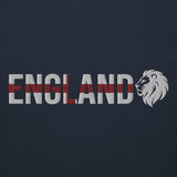 England World Cup Lion Embroidered Football Hoodie in navy blazer, alternate front view