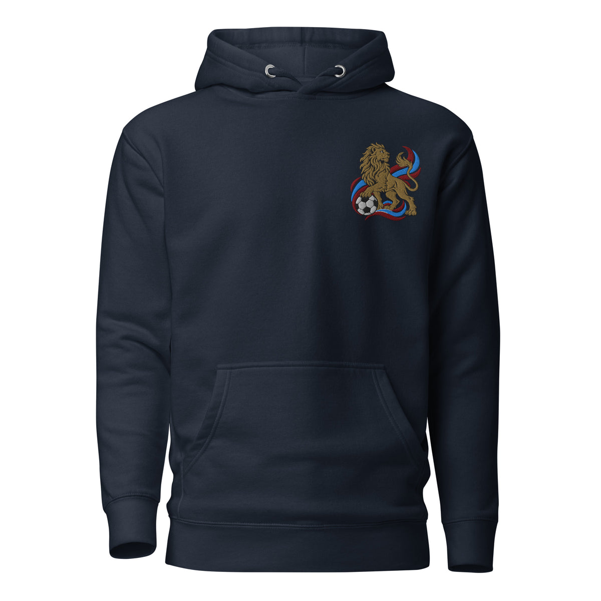 Claret & Blue Lion Inspired Embroidered Football Hoodie