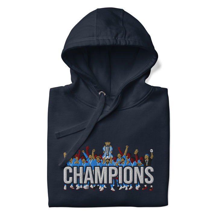 Manchester City Inspired Premier League Champions Embroidered Football Hoodie