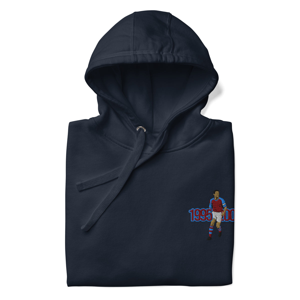The Class of the 90s — Gareth Southgate Aston Villa Hoodie, navy blazer front view
