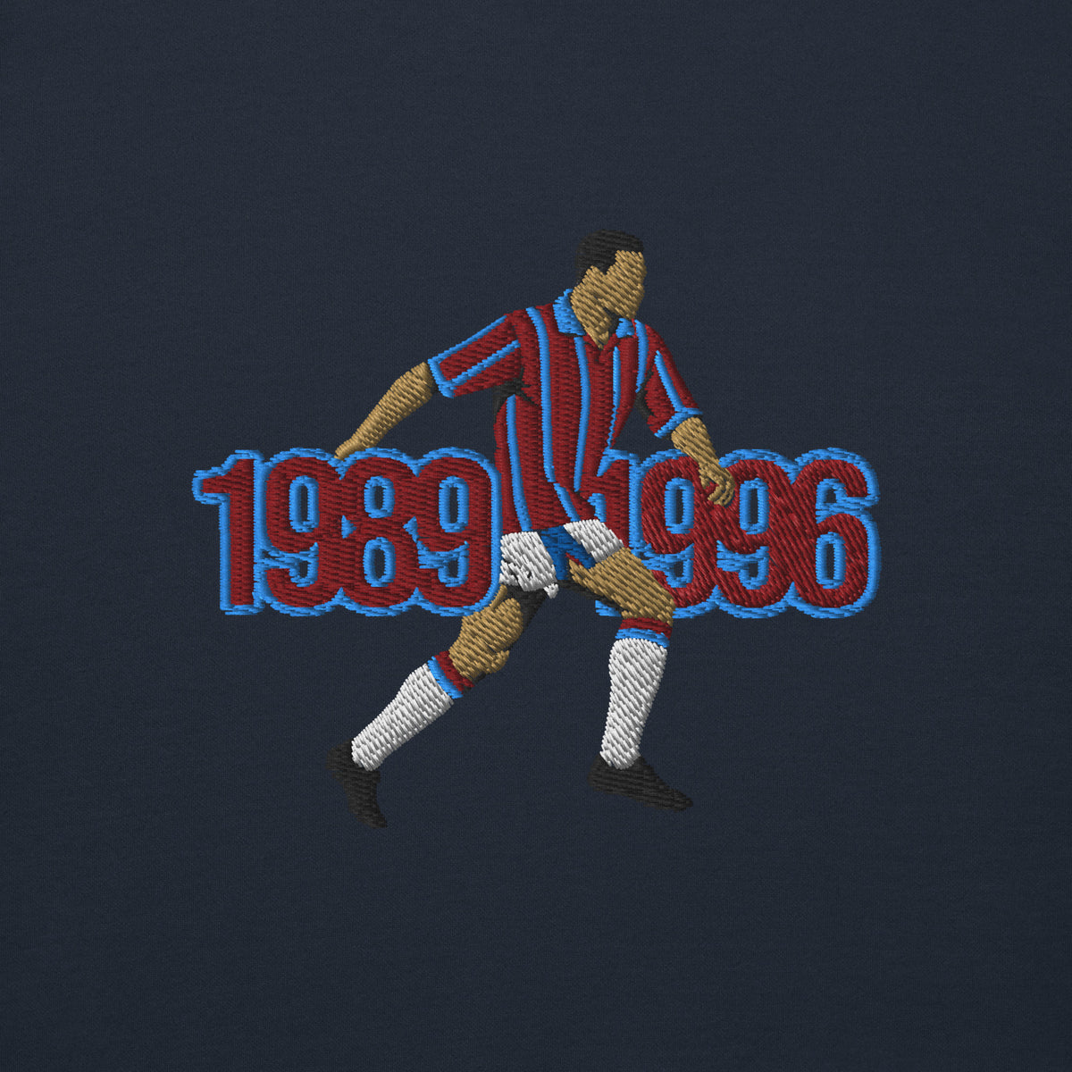 The Class of the 90s — Paul McGrath Aston Villa Hoodie, navy blazer front view