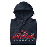Nottingham Forest inspired Forest Pack red stags embroidered football hoodie in navy blazer, additional product view