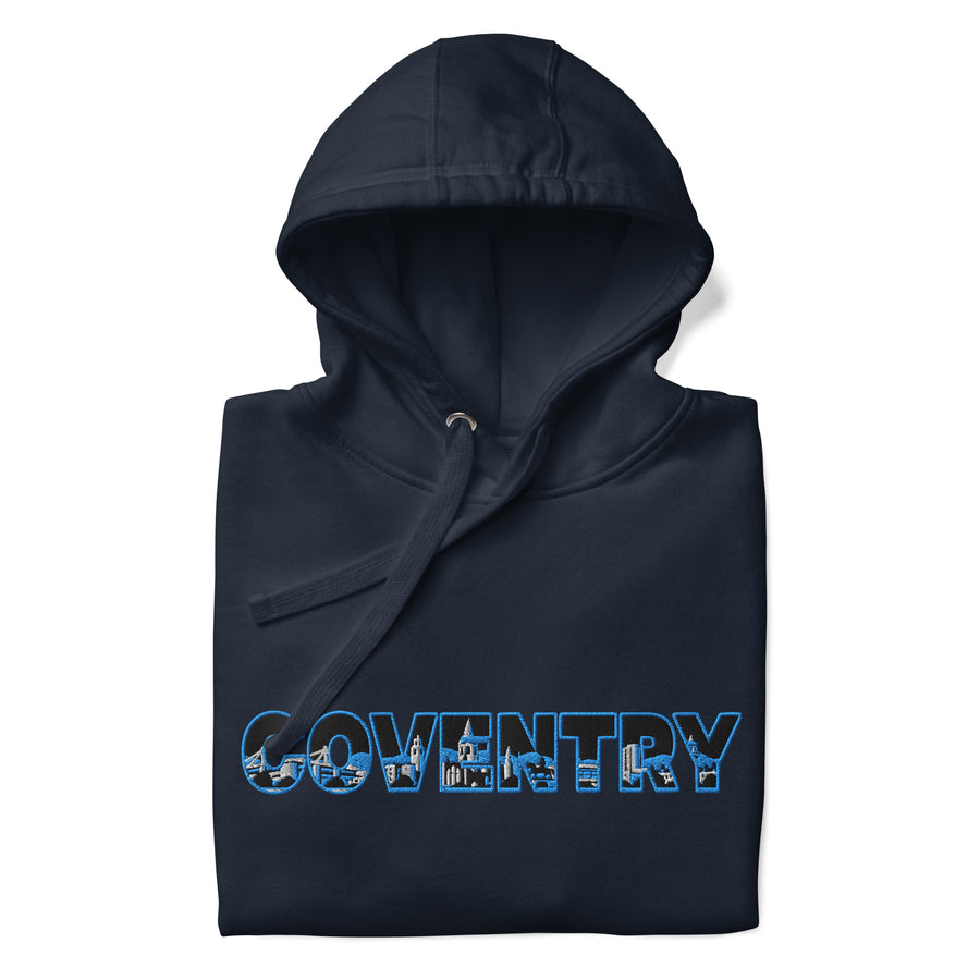 Coventry City Inspired Citymark Embroidered Football Hoodie