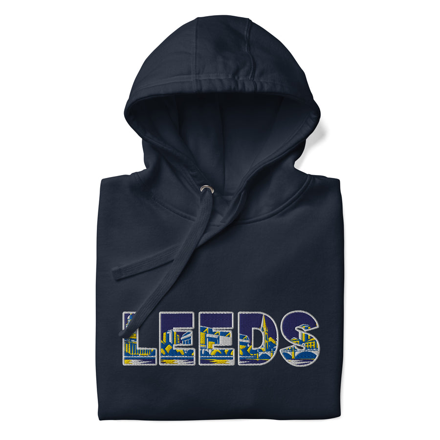 Leeds United Inspired Citymark Embroidered Football Hoodie