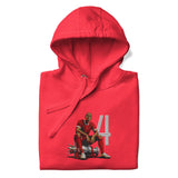 Virgil van Dijk Inspired Liverpool Embroidered Football Hoodie in team red, front view