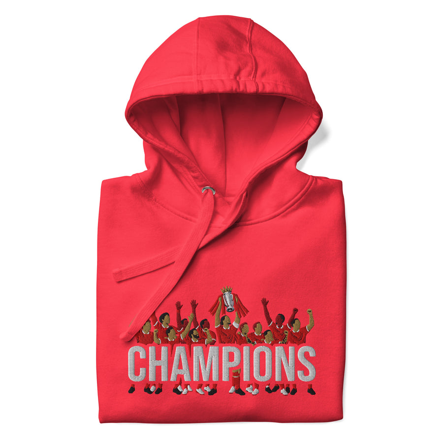 Liverpool Inspired Premier League Champions Embroidered Football Hoodie
