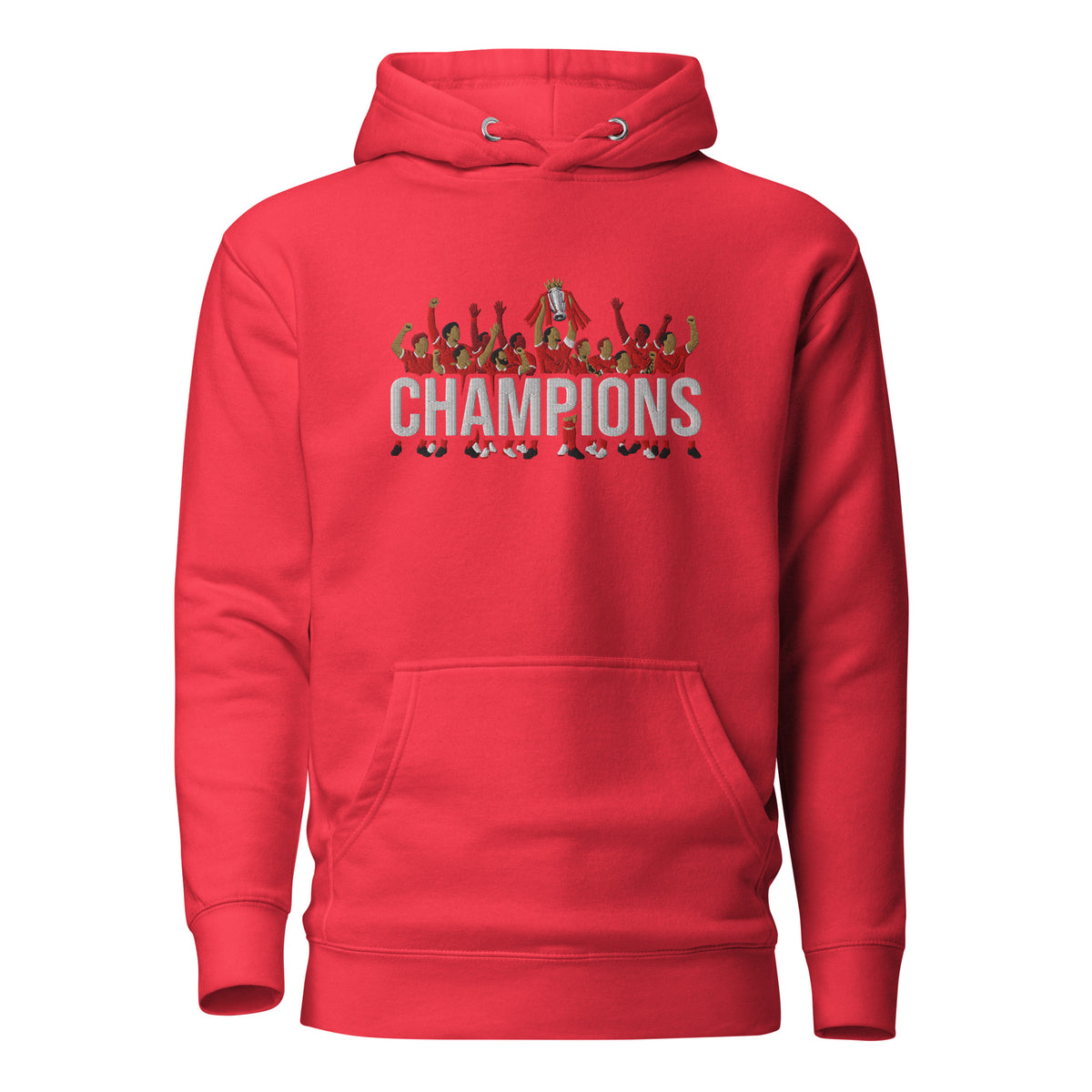 Liverpool Inspired Premier League Champions Embroidered Football Hoodie