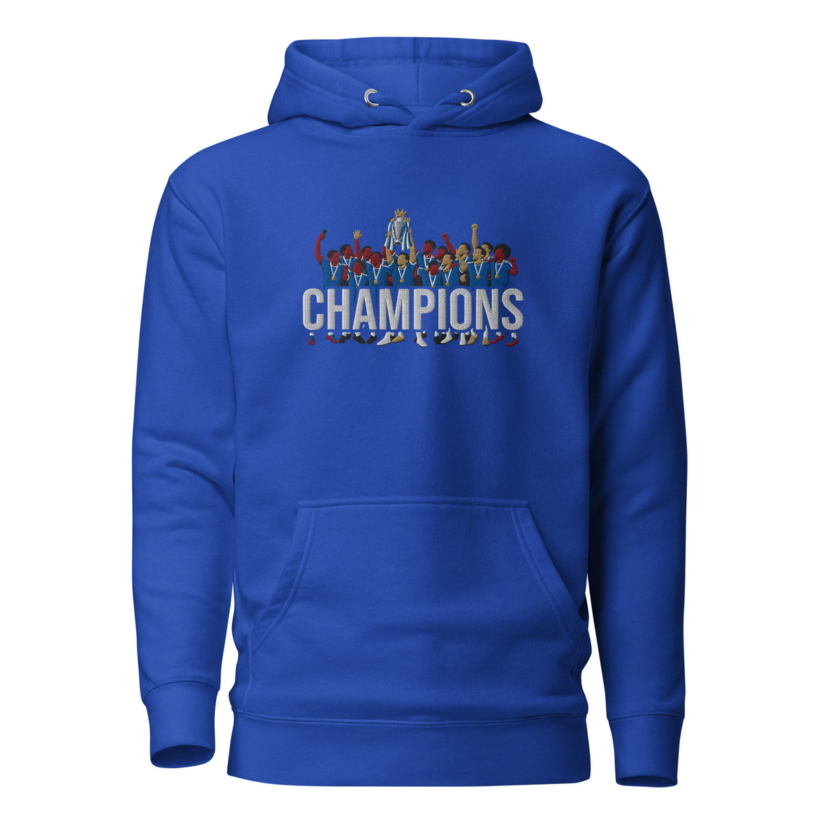 Chelsea Inspired Premier League Champions Embroidered Football Hoodie