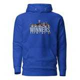 Tottenham Hotspur-inspired team royal hoodie with trophy-lift embroidery and WINNERS lettering