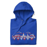 Nottingham Forest Inspired Nottingham Skyline Embroidered Football Hoodie in team royal – front view