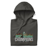 Celtic Scottish Premiership Champions inspired embroidered football hoodie in vintage black, product mockup view 1