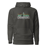 Celtic Scottish Premiership Champions inspired embroidered football hoodie in vintage black, product mockup view 3
