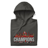 Liverpool-inspired vintage black hoodie with trophy-lift embroidery and CHAMPIONS lettering