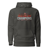 Liverpool-inspired vintage black hoodie with trophy-lift embroidery and CHAMPIONS lettering