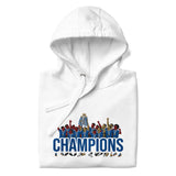 Chelsea Premier League Champions inspired embroidered football hoodie in white, product mockup view 1
