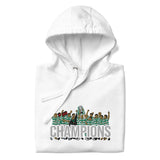 Celtic Scottish Premiership Champions inspired embroidered football hoodie in white, product mockup view 1