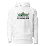 Celtic Scottish Premiership Champions inspired embroidered football hoodie in white, product mockup view 3