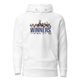 Tottenham Hotspur-inspired white hoodie with trophy-lift embroidery and WINNERS lettering