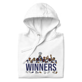 Tottenham Hotspur-inspired white hoodie with trophy-lift embroidery and WINNERS lettering