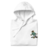 Henrik Larsson inspired Celtic embroidered football hoodie in white, front view alternate mockup