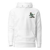 Henrik Larsson inspired Celtic embroidered football hoodie in white, front view alternate mockup