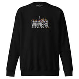 Tottenham Hotspur-inspired black sweatshirt with trophy-lift embroidery and WINNERS lettering