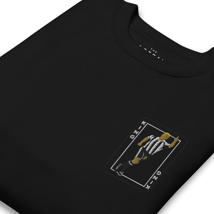 Alan Shearer Inspired Newcastle King Card Embroidered Football Sweatshirt