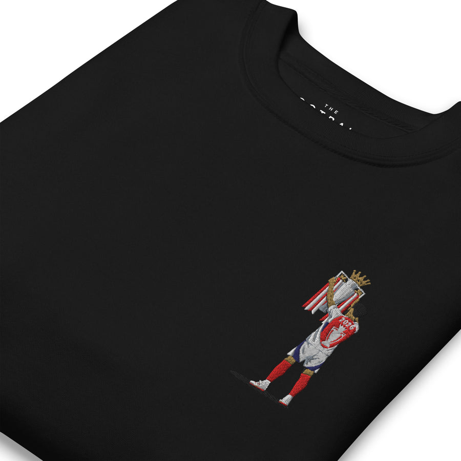 Declan Rice Inspired Arsenal Trophy Lift Embroidered Football Sweatshirt