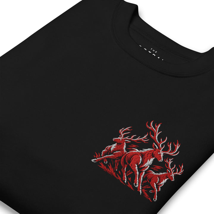 Nottingham Forest Inspired Stag Herd Embroidered Football Sweatshirt