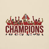Liverpool-inspired bone sweatshirt with trophy-lift embroidery and CHAMPIONS lettering