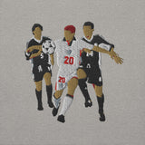 England v Argentina 1998 Embroidered Football Sweatshirt in carbon grey, front view