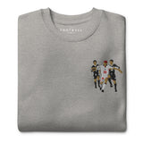 England v Argentina 1998 Embroidered Football Sweatshirt in carbon grey, alternate front view