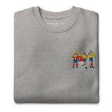 England v Colombia 1998 Embroidered Football Sweatshirt in carbon grey, alternate front view