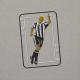 Alan Shearer Inspired Newcastle King Card Embroidered Football Sweatshirt in carbon grey, front view