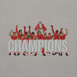 Liverpool-inspired carbon grey sweatshirt with trophy-lift embroidery and CHAMPIONS lettering