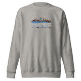Manchester City-inspired carbon grey sweatshirt with trophy-lift embroidery and CHAMPIONS lettering