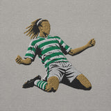 Henrik Larsson inspired Celtic embroidered football sweatshirt in carbon grey, front view
