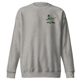 Henrik Larsson inspired Celtic embroidered football sweatshirt in carbon grey, front view alternate mockup