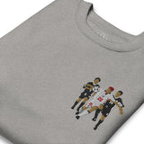 England v Argentina 1998 Embroidered Football Sweatshirt in carbon grey, embroidery detail close-up