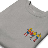 England v Colombia 1998 Embroidered Football Sweatshirt in carbon grey, embroidery detail close-up