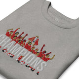 Liverpool-inspired carbon grey sweatshirt with trophy-lift embroidery and CHAMPIONS lettering